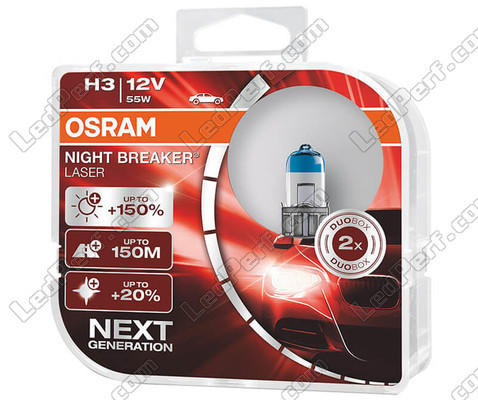 Pack of 2 Bulbs H3 Osram Night Breaker Laser + 150% - 64151NL-HCB